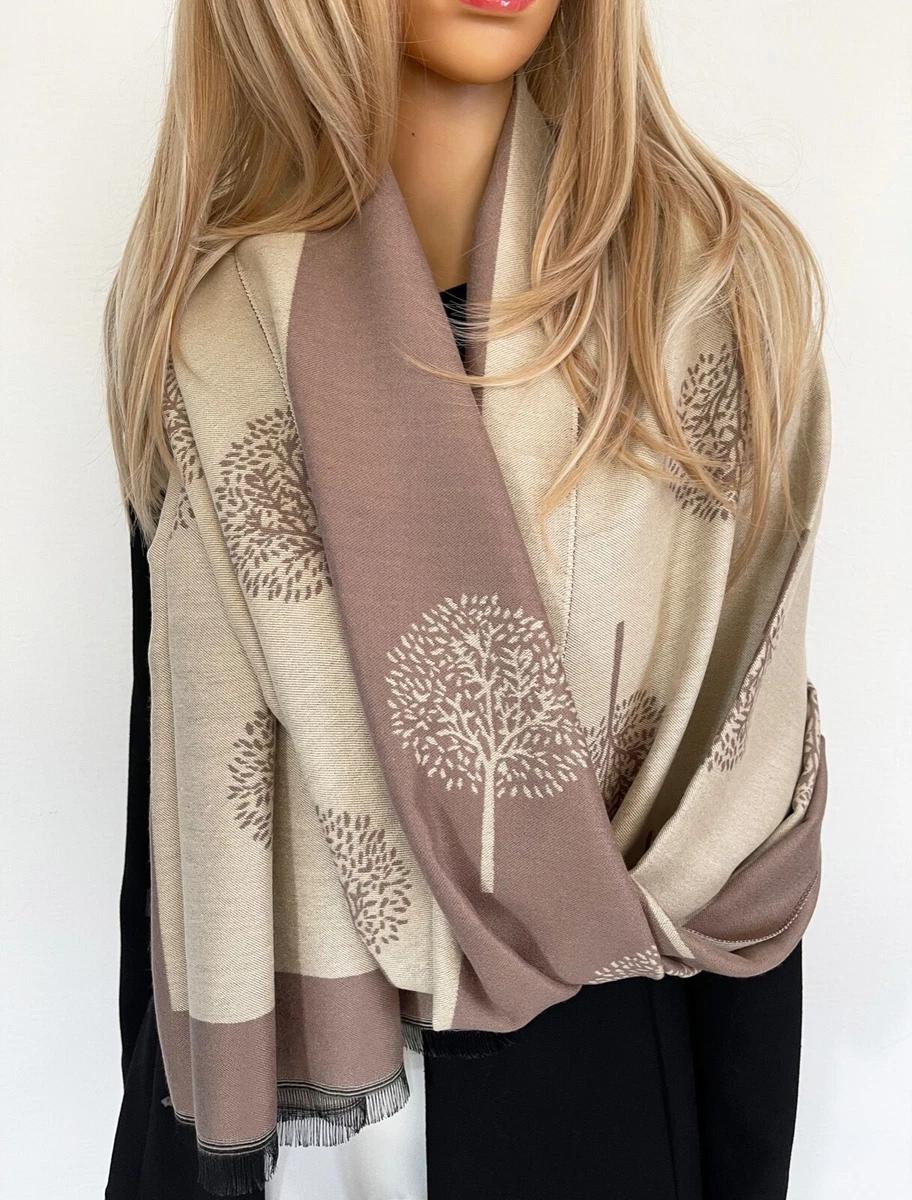 Ladies Beige Mulberry Tree Pashmina Shawl Wrap Long Large Blanket Scarf  Winter | eBay
