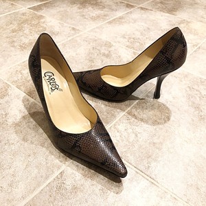 pointed toe snakeskin heels