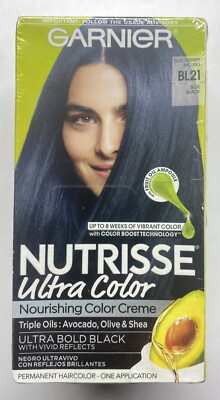 Garnier #BL21 BLUE BLACK Blackberry Mojito Permanent Hair Color Hair Dye NEW