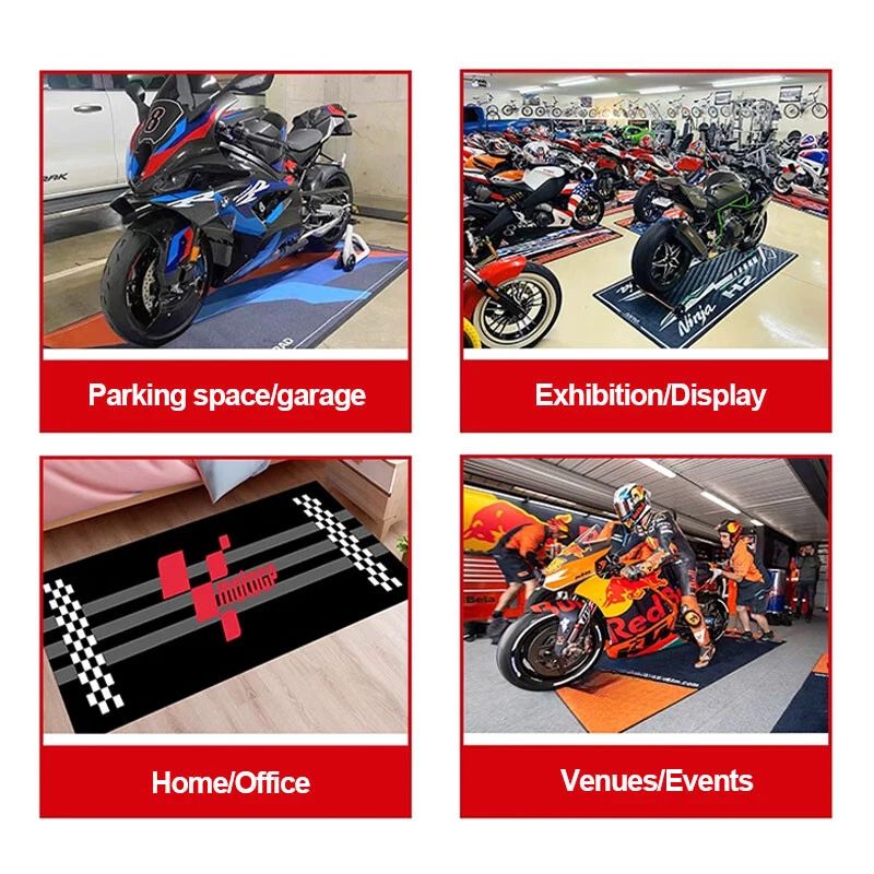 For Yamaha YZF R1 R3 R6 R7 31'' x 87'' Motorcycle Garage Floor Pit Mat Workshop - Image 3 of 4