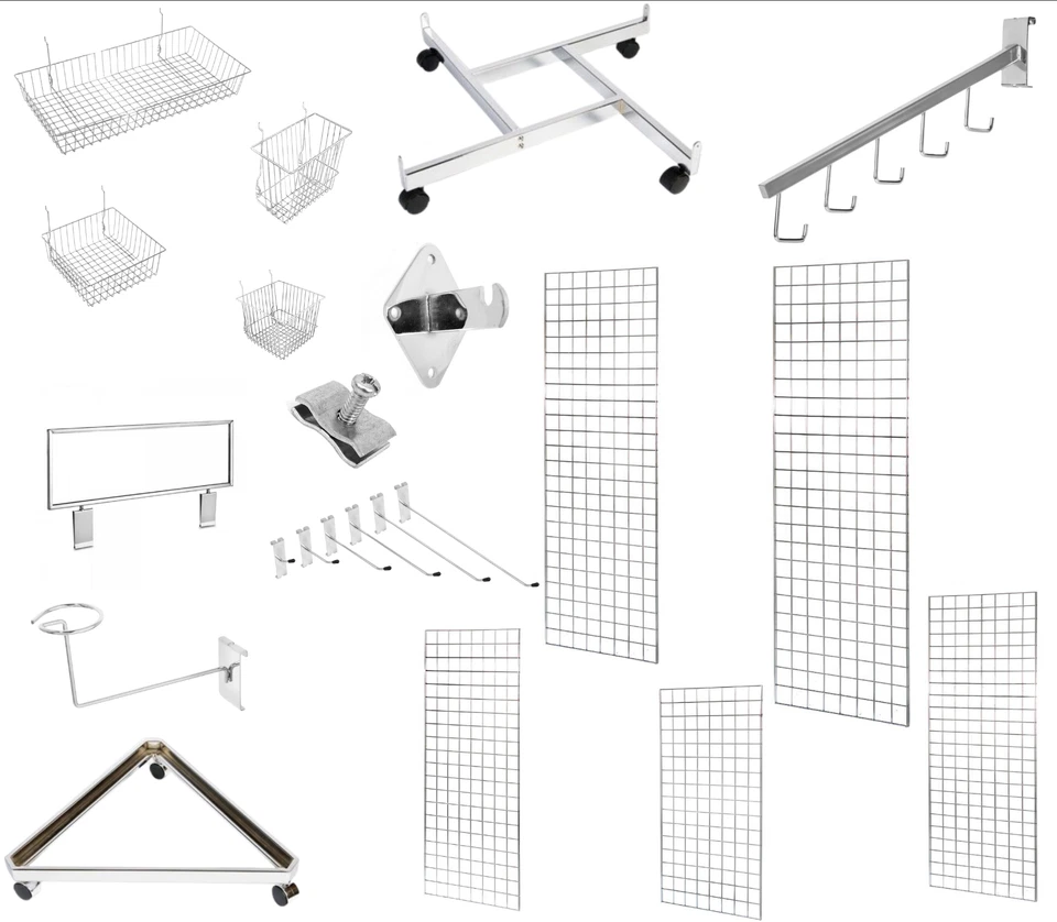 CRS NEW PREMIUM QUALITY GRID MESH HOOK ARMS BASKET ACCESSORY GONDOLA