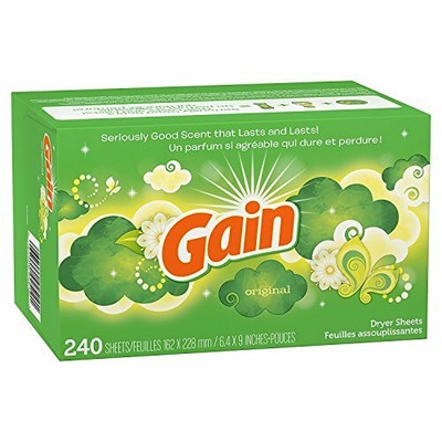 Gain Dryer Sheets Original 240 Count Packaging May Vary Helps Reduce Wrinkles