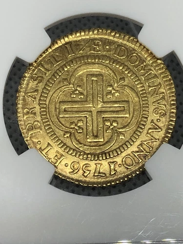 1756 L Brazil 4000R NGC AU58 Petropolis Collection