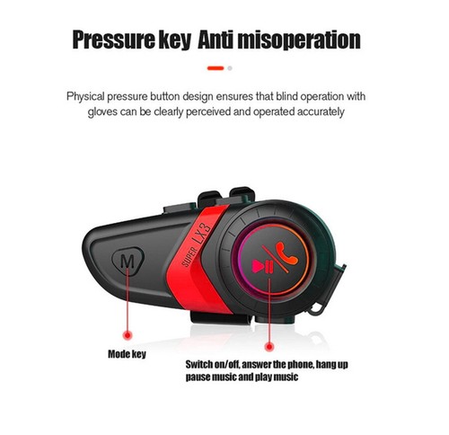 Rechargeable Motorcycle Wireless Bluetooth Helmet Headset 1200MAH Waterproof - Bild 5 von 6