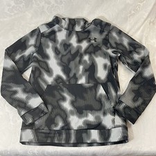 Under Armour Size Boy  s L Gray  Black Loose Fit Hoodie With Front Pocket
