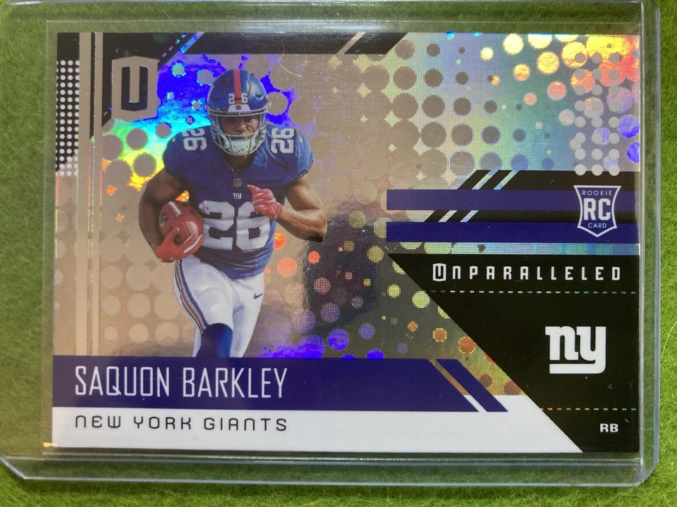 Saquon Barkley SILVER PRIZM ROOKIE CARD GIANTS RC 2018 Unparalleled MAKE A OFFER - Image 3 of 4