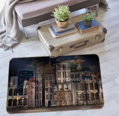 3D Hand Painted Buildings ZHUA2163 Game Non Slip Rug Mat Photo Carpet Amy