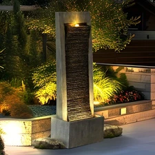 Water Fountain Outdoor Garden - Indoor Modern Water Fountain with LED Lights