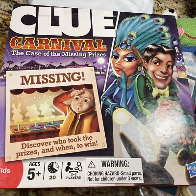 Clue Carnival Case of the Missing Prizes Game 2009 Incomplete