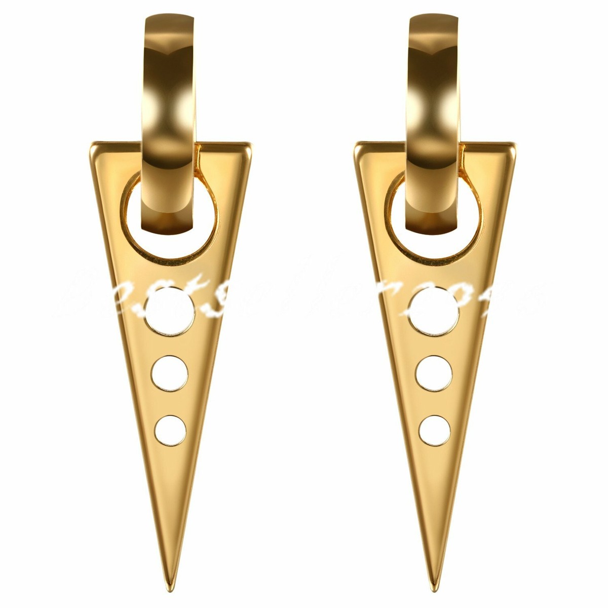Buy vien Stainless Steel Triangle Shape Design Hoop Earrings For Mens Womens GOLD Stainless Steel Huggie Earring Alloy Stud Earring Online at Best Prices in India