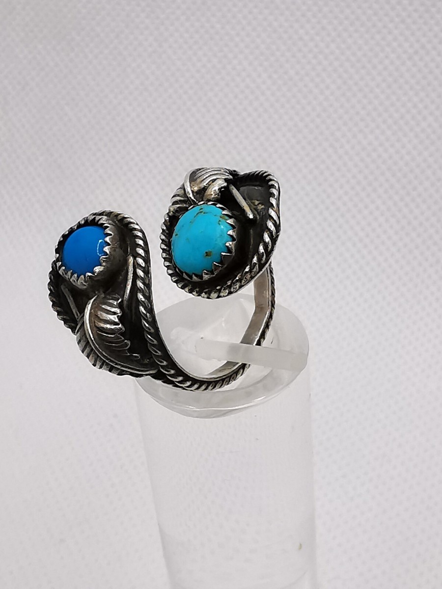 Ladies Ring Turquoise Gemstone Sterling Silver Native American Ring Handmade Adjustable View 3