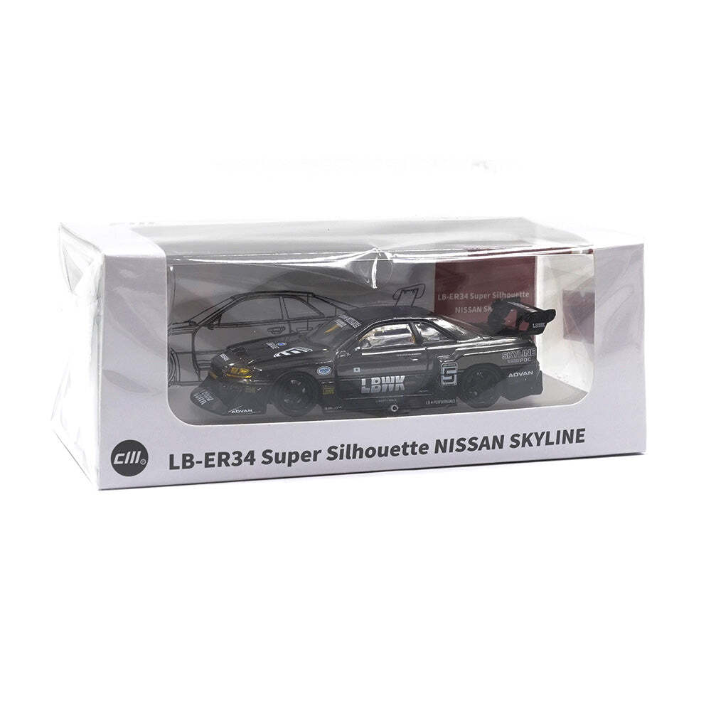 CM Model 日産GT-R LB-ER34 LBWK （シルバーブラック） CM Model 1:64 Nissan Skyline GT-R R34 ER34 LBWK NO. 5
