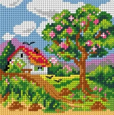 Orchidea Needlepoint canvas for halfstitch without yarn Four Seasons - Spring...