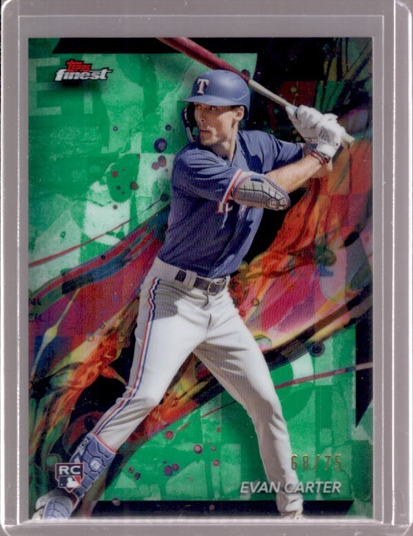 EVAN CARTER 2024 Topps Finest #62 Green Refractor Rookie RC #68/75