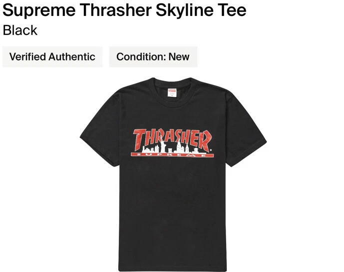 T shirt Supreme Thrasher Skyline ! FW21 ! Noir ! Petit ! Neuf avec étiquettes ! Super rare ! 100 % authentique !