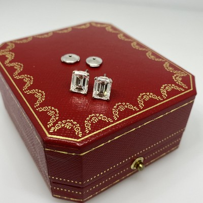 CARTIER Emerald Cut Diamond Studs 