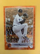 2022 Update Base Orange Foilboard #US272 Eduardo Rodriguez /299 - Detroit Tigers