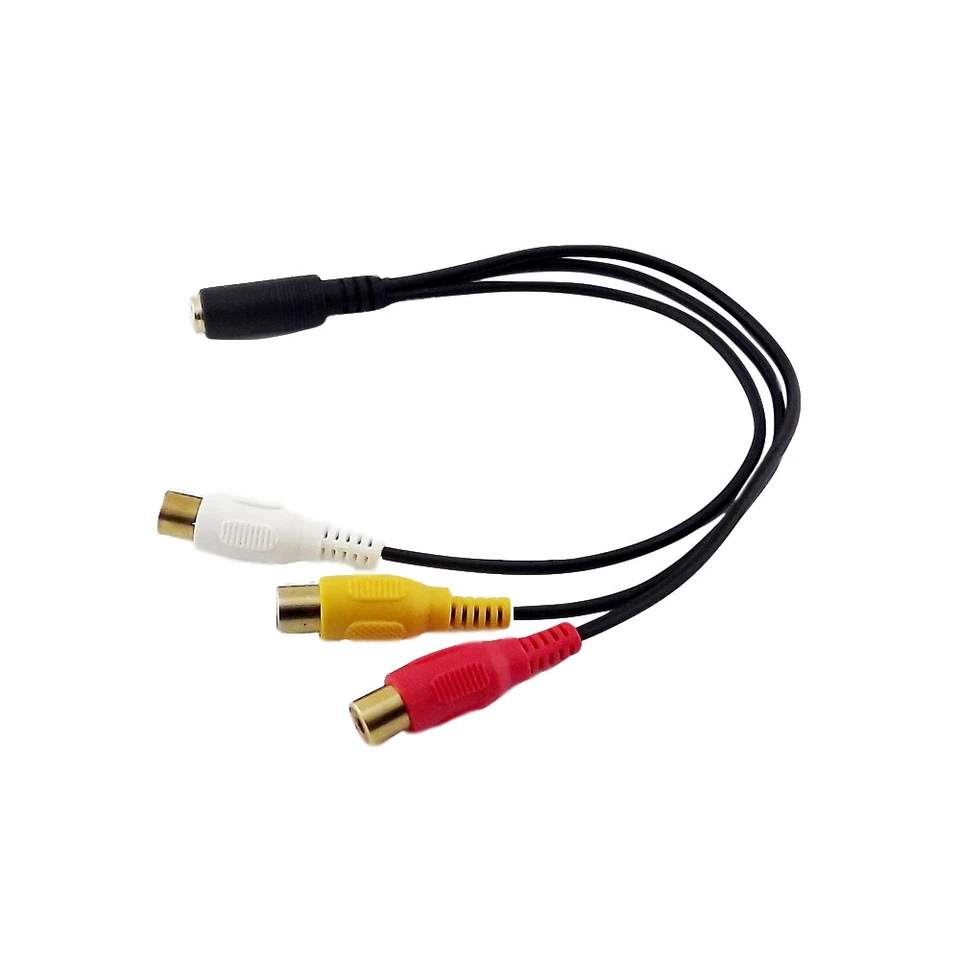 1x 3.5mm Mini Female Stereo to 3 RCA Female Jack AV TV Audio Video Adapter Cable - Image 4 of 4