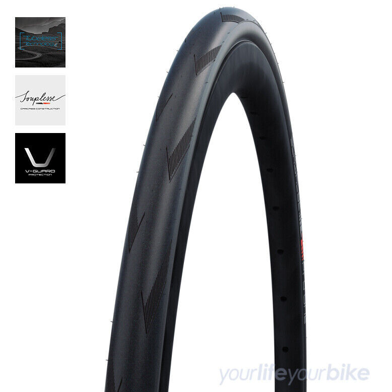 PNEUMATICI PIEGHEVOLI SWALBE PRO ONE 28" 25mm BICI DA CORSA TUBELESS V-GUARD 25-622 FIXIE 700C