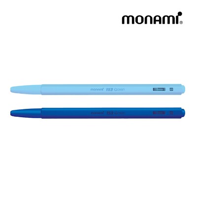 NEW Monami - 153 Ocean High Quality Ballpens Black Ink Ball Point Pen 0.7mm