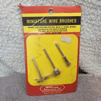 NOS Forney Industries Mini Wire Brushes Wheel, Cup, & End Styles W/ 1/8'' Shank