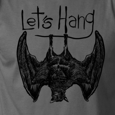 LET'S HANG funny bat vampire Halloween party trick or treating creepy T-Shirt
