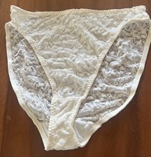 Vintage Lily Of France Hi-Cut High Leg Rise 3470 All Lace White Panties L