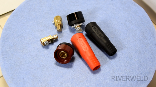 RIVERWELD TIG Cavo di Saldatura Pannello Connettore Spina Presa DKZ DKJ10-25mm 200A 4pz - Video 1 di 1