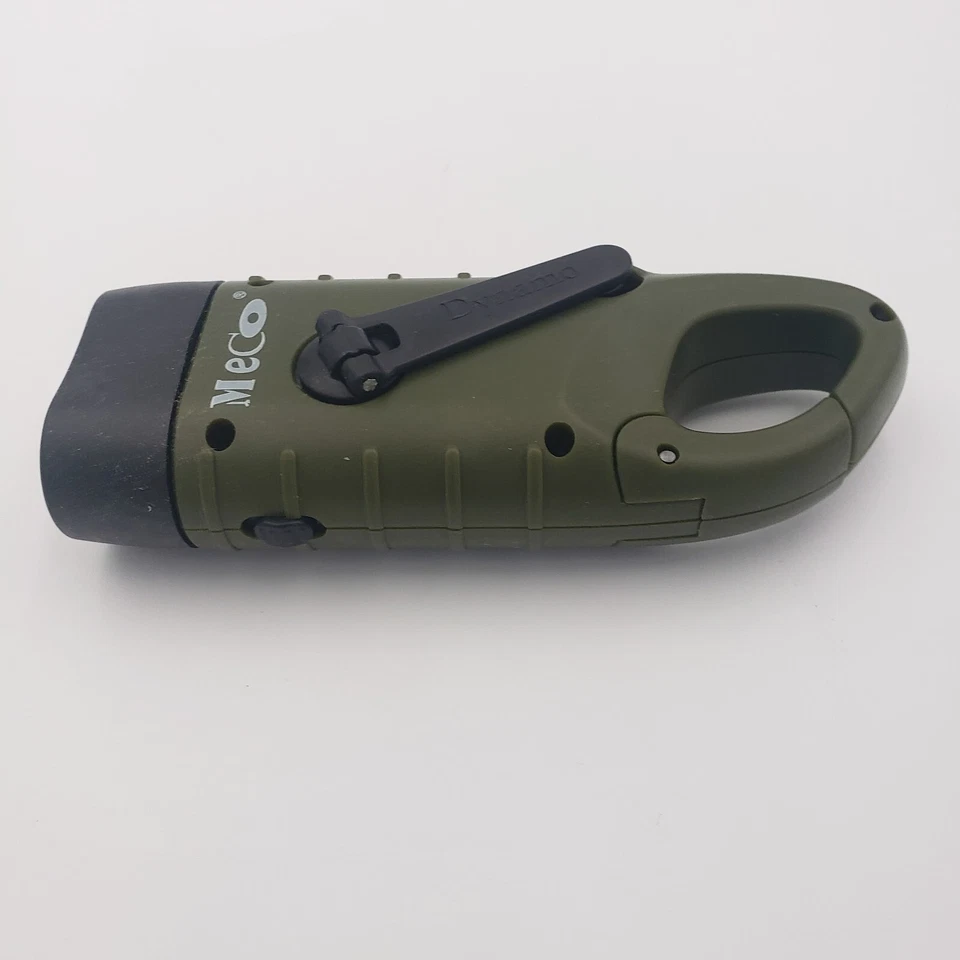 Linterna de manivela LED recargable con energía solar color verde militar 5 pulgadas Foto 4 de 4