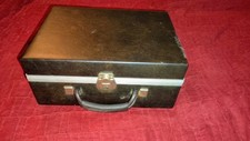 Vintage Cassette Tape Storage Case Faux Leather with Handle With Cassettes