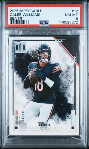 2025 PANINI IMPECCABLE SILVER #12 CALEB WILLIAMS 44/60 PSA 8