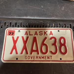 Vintage Alaska Government Auto License Plate XXA638 Man Cave Garage Wall Decor