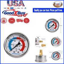 Glycerin Filled Water Pressure Gauge 0-35 PSI for Irrigation Pools 2" Dial St...