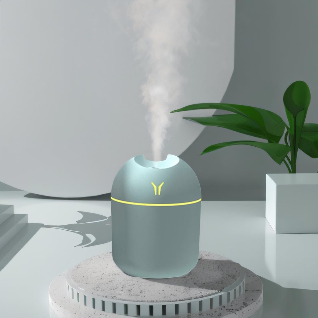 USB-Powered Colourful Humidifier & Aroma Diffuser with Night Light (Blue) 