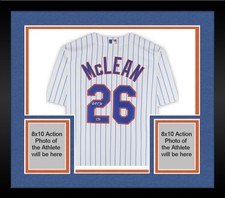Framed Nolan McLean New York Mets Autographed White Nike Replica Jersey