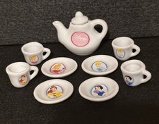 Disney Princess Miniature 10pc Porcelain Tea Set Belle Snow White Cinderella 