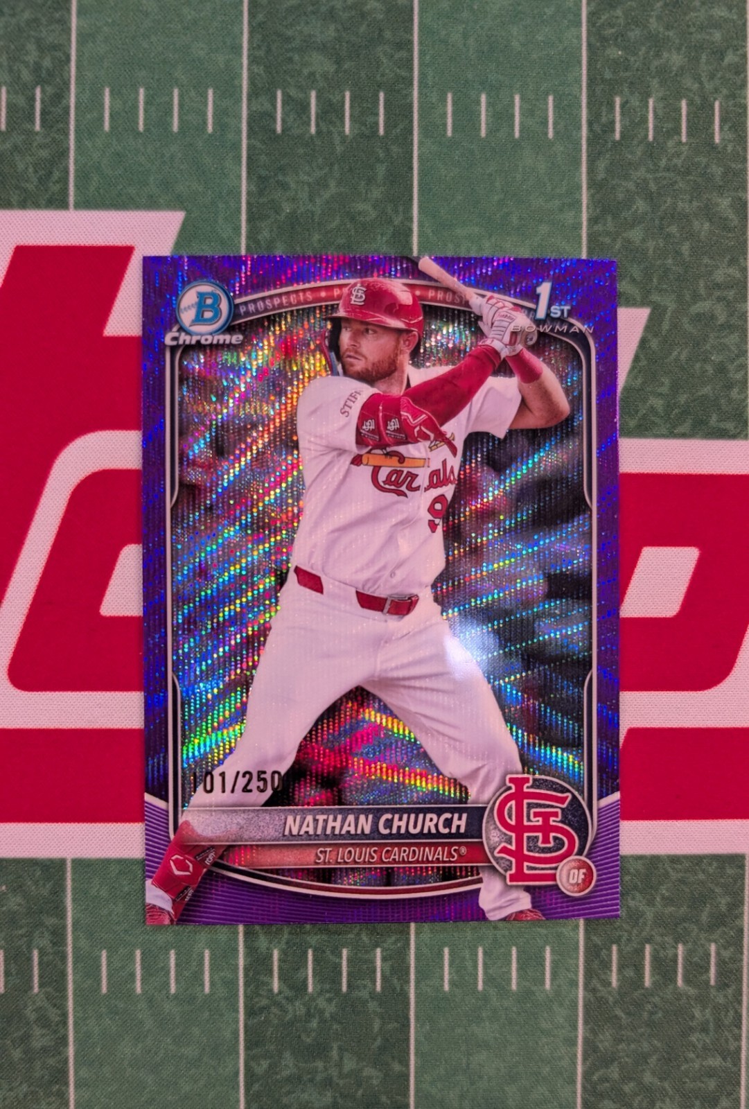 2025 Bowman Chrome - Nathan Church #BCP-192 Purple Wave Refractor /250 (RC)