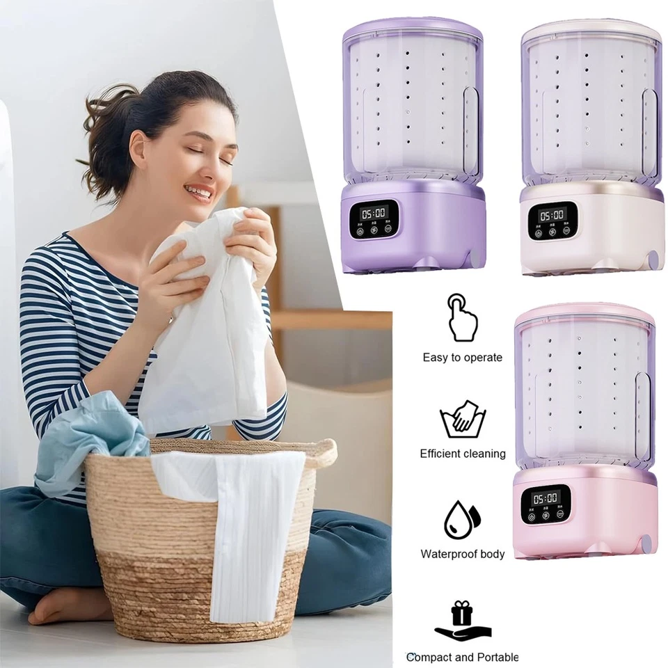 Verbesserte tragbare kabellose Mini-Waschmaschine, Wäschetasse für BH/Socken - Bild 1 von 4