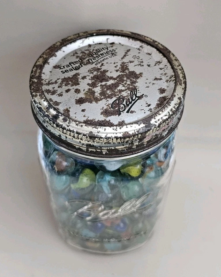 复古宽口球罐装玻璃弹珠 — 第 3/4 张图片