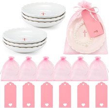 18 Pieces Baptism Favors for Women First Communion Favors Includes 6 Ceramic Rin