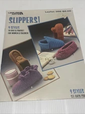 Leisure Arts Slippers! Crochet Knit Leaflet 356