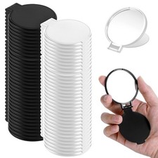 100 PCS Round Compact Mirrors for Purse Mini Folding Portable Pocket Black White