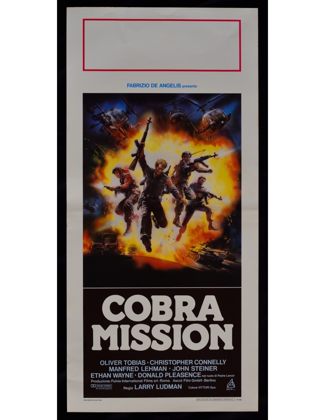 Locandina originale film Cobra Mission (1987) - Regia di Fabrizio De Angelis