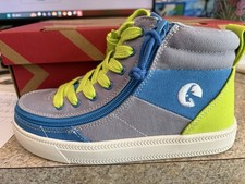 New Billy Footwear Kids Shoes Street High Top Zipper Sneakers Blue Lime Size 2