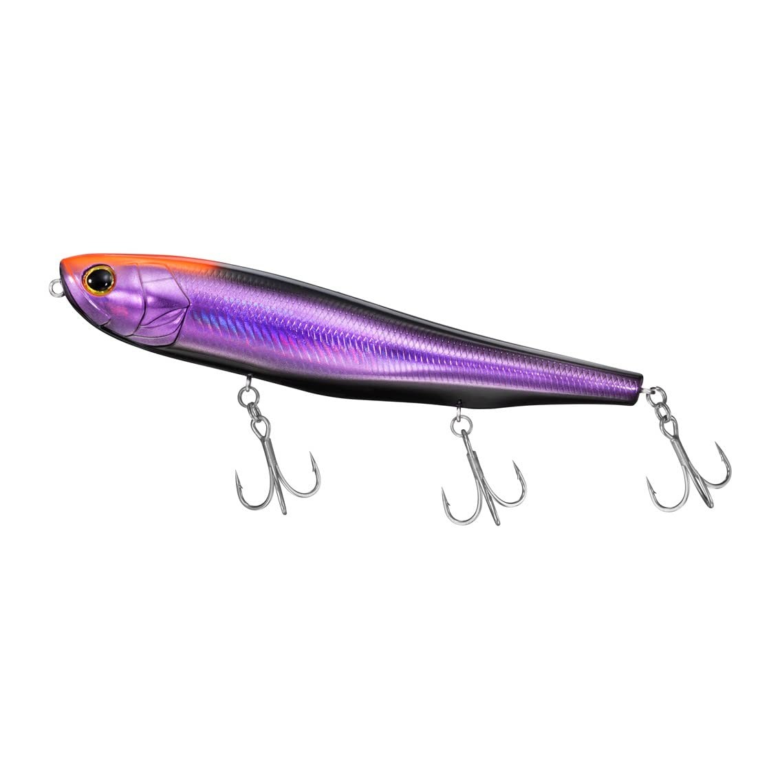 Señuelo de lubina DAIWA More Than Monster Slider 160F cabeza naranja púrpura arena negra