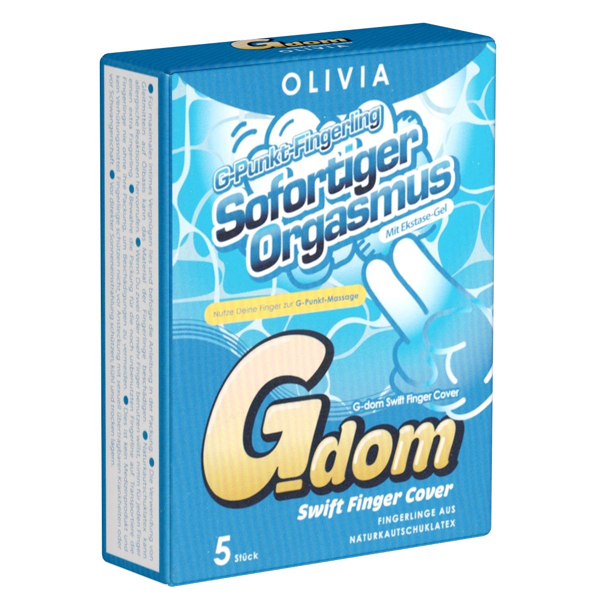 Olivia G Dom Swift Fingerkondome – Fingerkondome mit Ekstase Gel 5/18 Stück