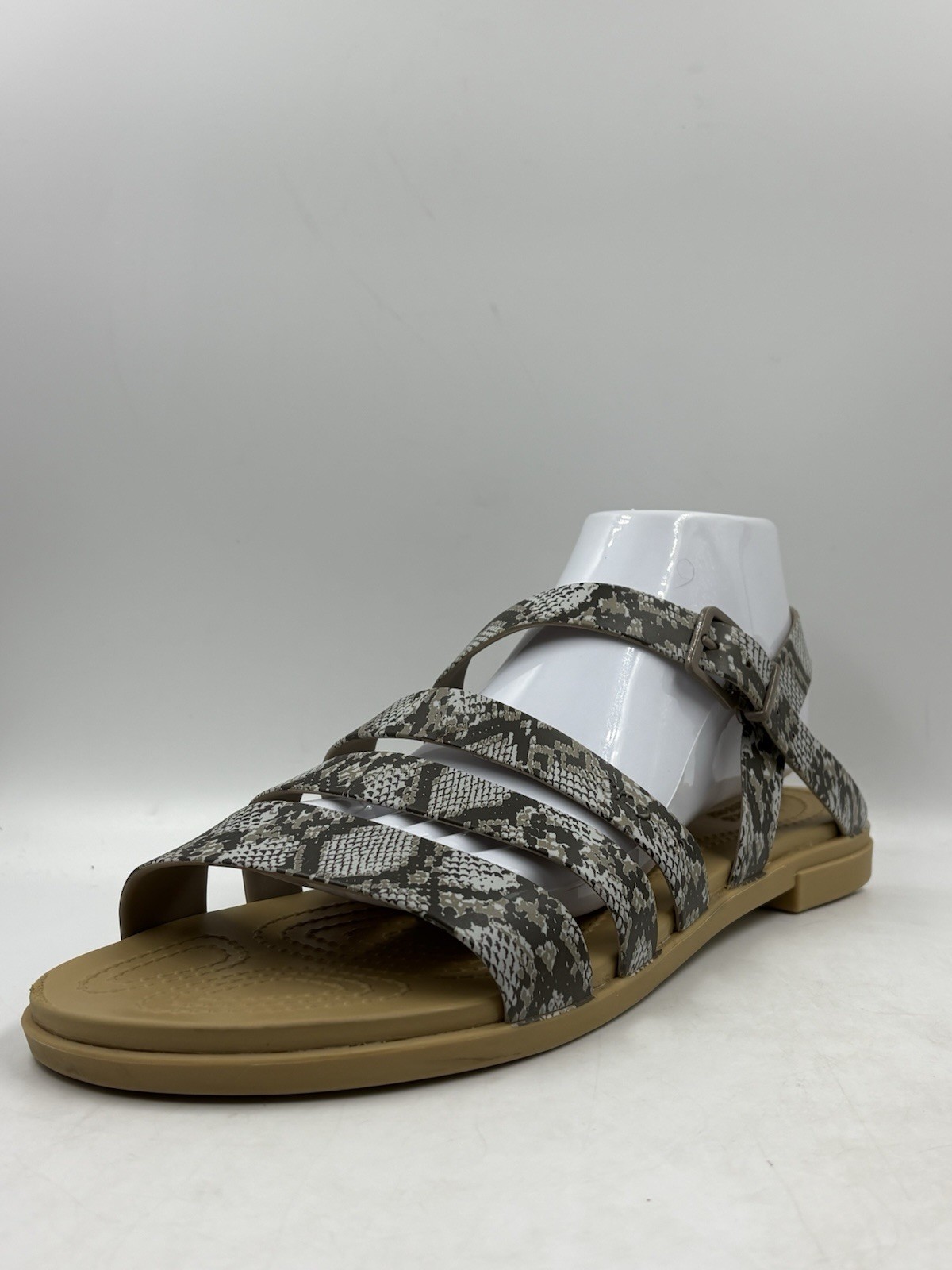 Women's Size 11 Crocs Tulum Snake Print Strappy Sandals image 9