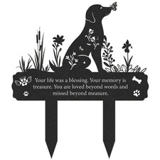 Rngmsi Grave Markers for Cemetery Dog, Metal 12 X 14.5 inches, Dog