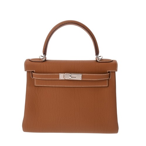 HERMES Kelly 28 internal sewing Togo gold Women Handbag WStamp (around 2024)
