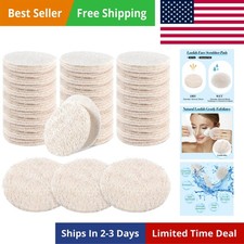 100 Pcs Loofah Exfoliating Face Pads 2.36 Inches Round Natural Loofah Sponge ...